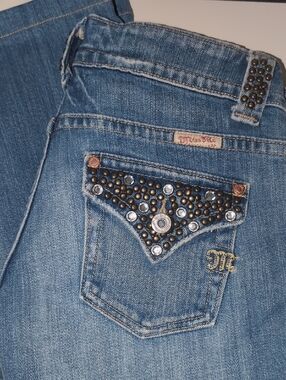 Miss Me Light Blue Embellished Pocket Boot Cut Jeans